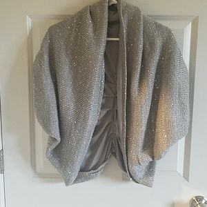 Calvin klein silver sequined shrug holidays